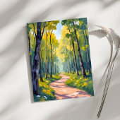 Lentepad | Waterverf Natuur Groen Woud Briefkaart