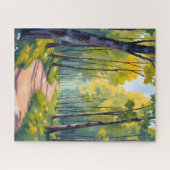 Lentepad | Waterverf Natuur Groen Woud Legpuzzel (Horizontaal)