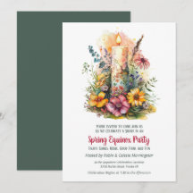 Lentepartij met wilde bloemen en kaars Sabbat