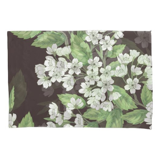 Lentepatroon, groene takken naadloos. kussensloop (Voorkant)