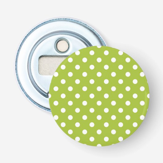 Lentepatroon met witte haarpunten button flesopener (Voorkant)