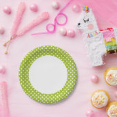 Lentepatroon met witte haarpunten papieren bordje (Feest)