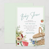 lentepicknick | Neutraal groen Baby shower brunch Kaart (Voorkant / Achterkant)