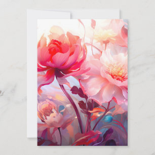 Lentepioen Bloeiende Tuin Aquarel Aankondiging