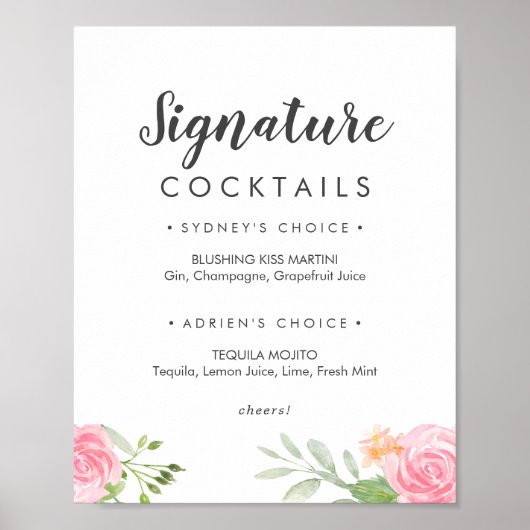 Lentepioen Cocktails Bord Poster (Voorkant)