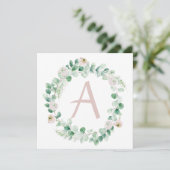 Lentepioenkrans met letter aanpasbaar aankondiging (Staand voorkant)