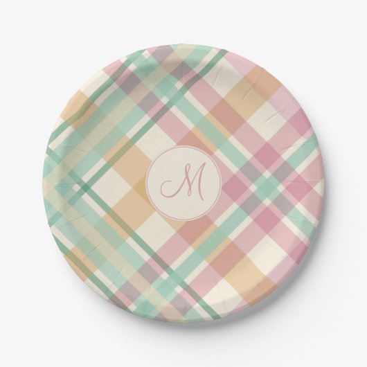 lentepompenseel met monogram papieren bordje (Voorkant)