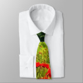 Lentepoppies Meadow en Mountain Landscape Stropdas (Gebonden)