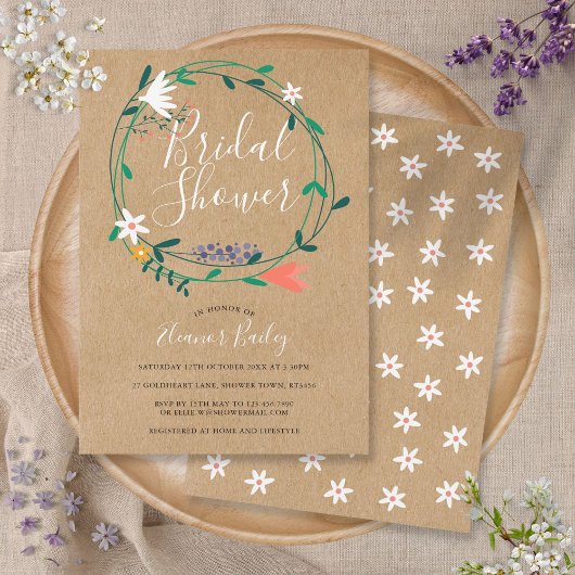 Lentere bloemenslingers bruidsjurk Bruiloft Kaart