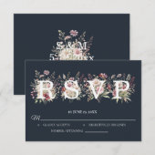 Lentere Florale Trouw RSVP kaart (Voorkant / Achterkant)