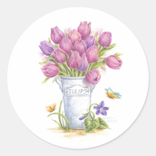 Lentere Tulpen Emmer Stickers (Voorkant)
