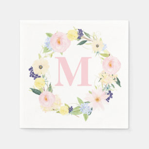 Lentere Wreath Monogram Huwelijksservetten Servet