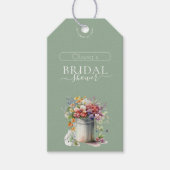Lenterebloemen Vaas Bruids Bruiloft Cadeaulabel (Voorkant)