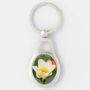 Lentereclosetupfoto van tulp sleutelhanger