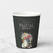 Lenteregen Bloemen Vaas Bruids Bruiloft Papieren Bekers (Achterkant)