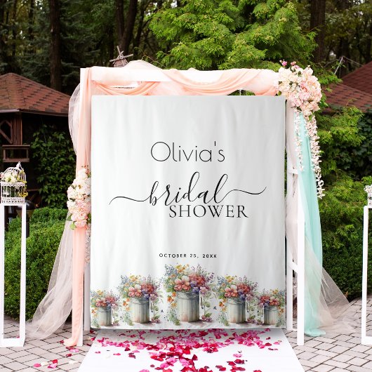 Lenteregen Bloemen Vaas Bruids Bruiloft Wandkleed