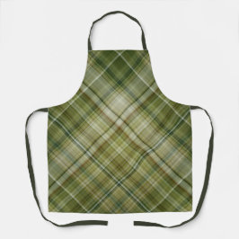 Lenteregen Crème, Taan en Olijfgroene Plaid Schort