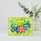 Lenteregen en bloemen briefkaart (Staand voorkant)