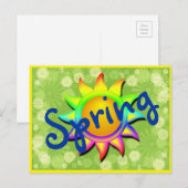 Lenteregen en bloemen briefkaart (Voorkant / Achterkant)
