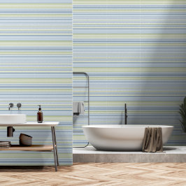 Lenteregen en tropisch blauwe strepen behang