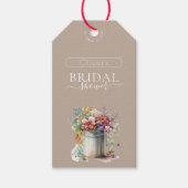 Lenteregen Romantische Bloemen Vaas Bruidsdouche Cadeaulabel (Voorkant)