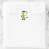 Lenteregen ronde sticker (Tas)