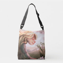 Lenteregenjas meisje Illustratie Schoudertas Crossbody Tas