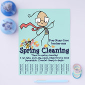 Lentereinigingsactie. Tuinonderhoud reclamefolder Flyer (Enkel)