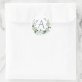 Lentereuzenkrans met letter aanpasbaar ronde sticker (Tas)