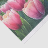 Lenteroze tulpen en parkbank  Decoupage Tissuepapier (Detail)