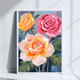 Lenterozen | Bloemenschildering in waterverf Bloem Poster