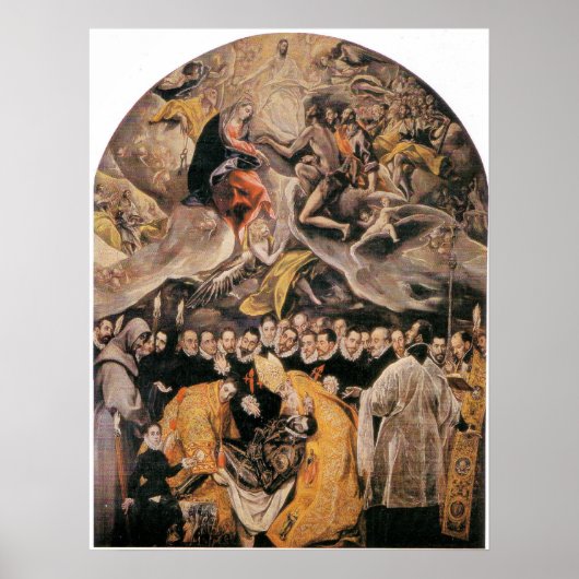 L'Enterrement du Comte d'Orgaz door El Greco Poster (Voorkant)