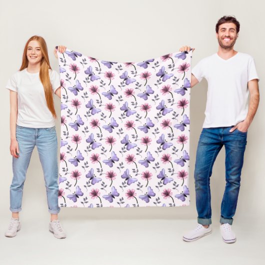 Lentervlinder Bloemengeschenk   Fleece Deken (In situ)