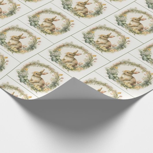 lentes Bunny in Wreath Cadeaupapier (Hoek)