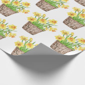  lentesaffodils Floral Basket Cadeaupapier (Hoek)