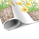  lentesaffodils Floral Basket Cadeaupapier (Rol Hoek)