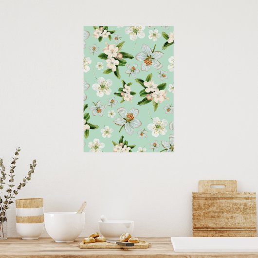  lentesbloem poster (Keuken)