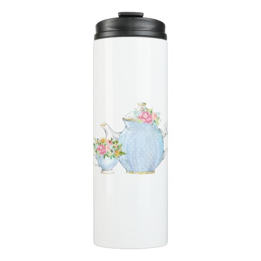 lentesbloem, thee, hoge thee, bloemthee, tuin thermosbeker (Voorkant)