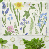 lentesbloemen en kruiden theedoek (Gevouwen)