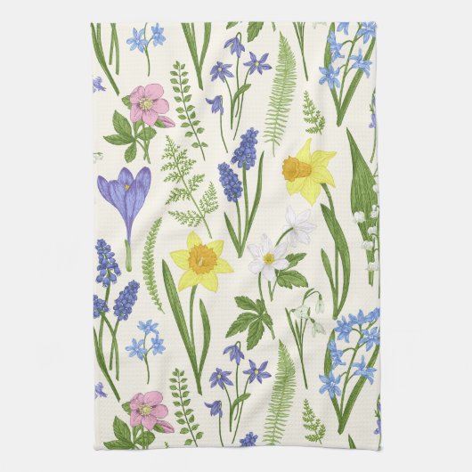  lentesbloemen en kruiden theedoek (Verticaal)