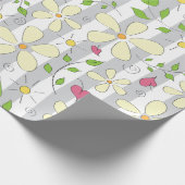 Lentesbloemen kamille daisy floral happy cadeaupapier (Hoek)