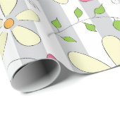 Lentesbloemen kamille daisy floral happy cadeaupapier (Rol Hoek)