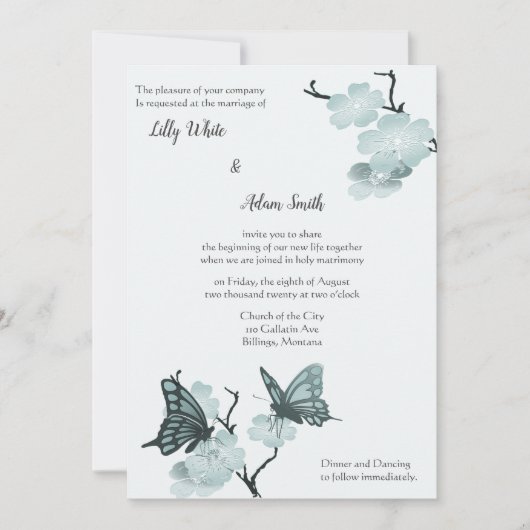 lentesbloesems met blauwe vlinders (Voorkant)