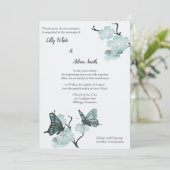 lentesbloesems met blauwe vlinders (Staand voorkant)