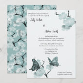 lentesbloesems met blauwe vlinders (Voorkant / Achterkant)