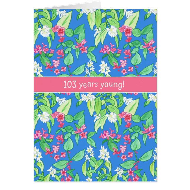  lentesbloesems op Blue 103rd Birthday (Voorkant)