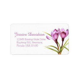 Lentescrocus paars trouwantwoordadres label