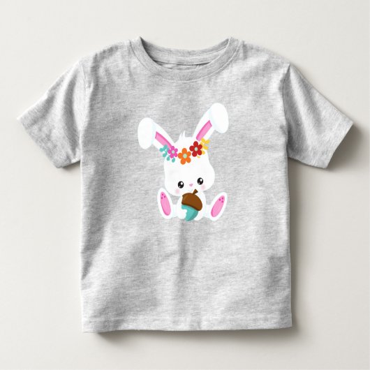 lentesdieren, kottenbundel, kleine Bunny, bloemen Kinder Shirts (Voorkant)