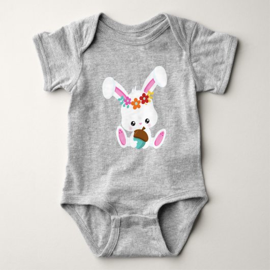 lentesdieren, kottenbundel, kleine Bunny, bloemen Romper (Voorkant)