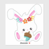 lentesdieren, kottenbundel, kleine Bunny, bloemen Sticker (Vel)